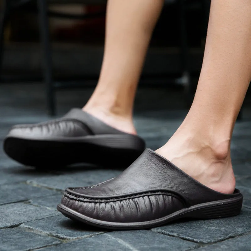 Half Slippers Baotou Men's Shoes Sandals Can Wash Feet Slippers Sandals And Slippers