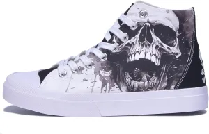 Halloween Skull Shoes for Men Casual High Tops Women Fashion Sneakers White Comfortable Walking Shoes