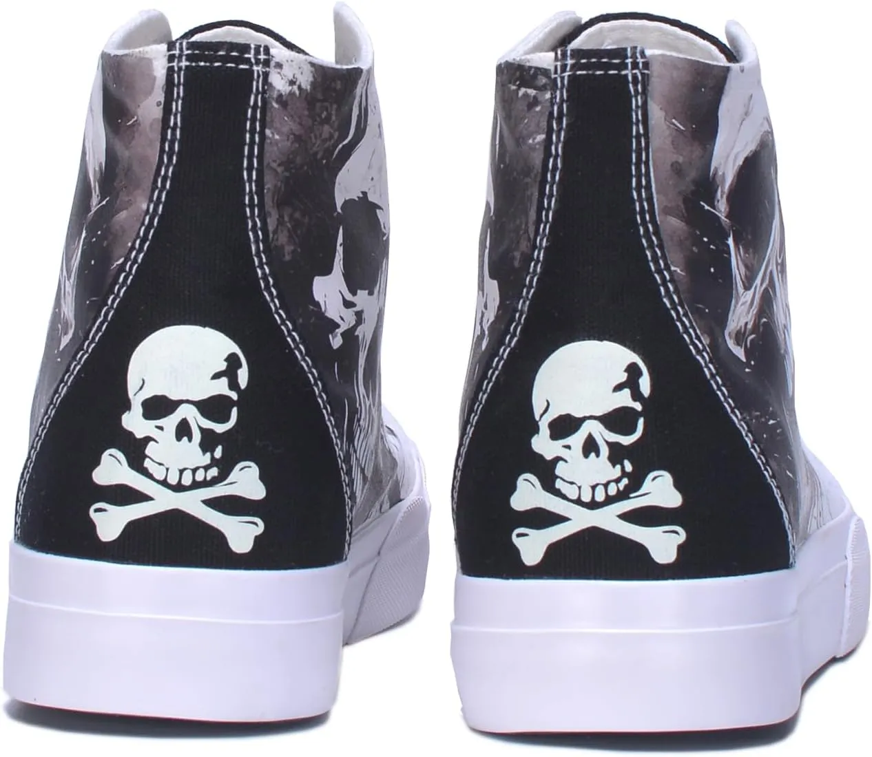 Halloween Skull Shoes for Men Casual High Tops Women Fashion Sneakers White Comfortable Walking Shoes