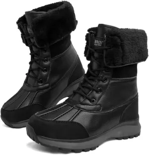 Hanani Womens Snow Boots Warm Fur Lined Winter Boots Anti Slip Ankle Boots Mid Calf Snowboots Waterproof and Cold-Resistant Outdoor Walking Shoes for Women