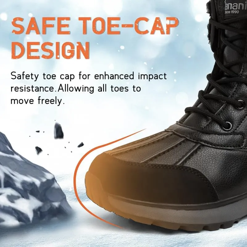 Hanani Womens Snow Boots Warm Fur Lined Winter Boots Anti Slip Ankle Boots Mid Calf Snowboots Waterproof and Cold-Resistant Outdoor Walking Shoes for Women