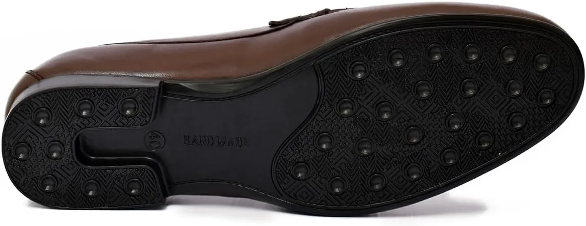 Handcrafted Brown Leather Loafers Shoes