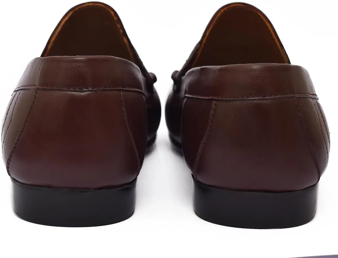 Handcrafted Brown Leather Loafers Shoes