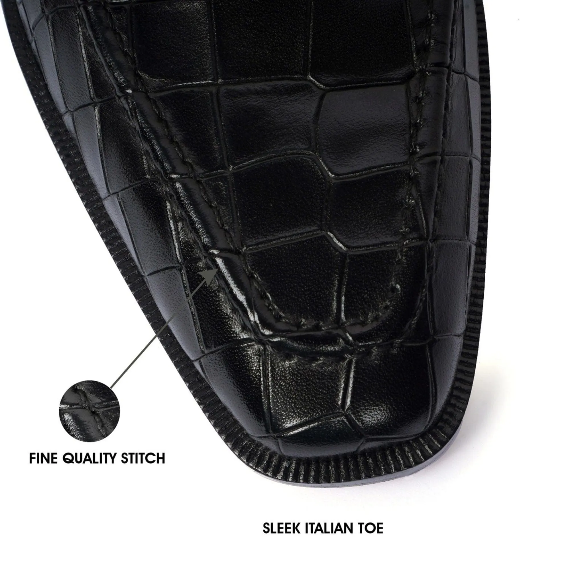 Handmade Custom Calf Leather Black Mens Loafers