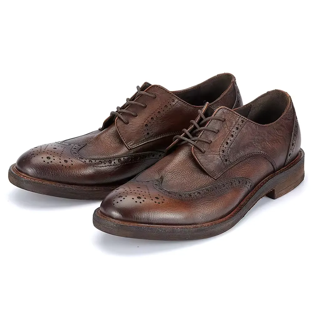 Handmade Full Grain Leather Brogue Dress Shoes