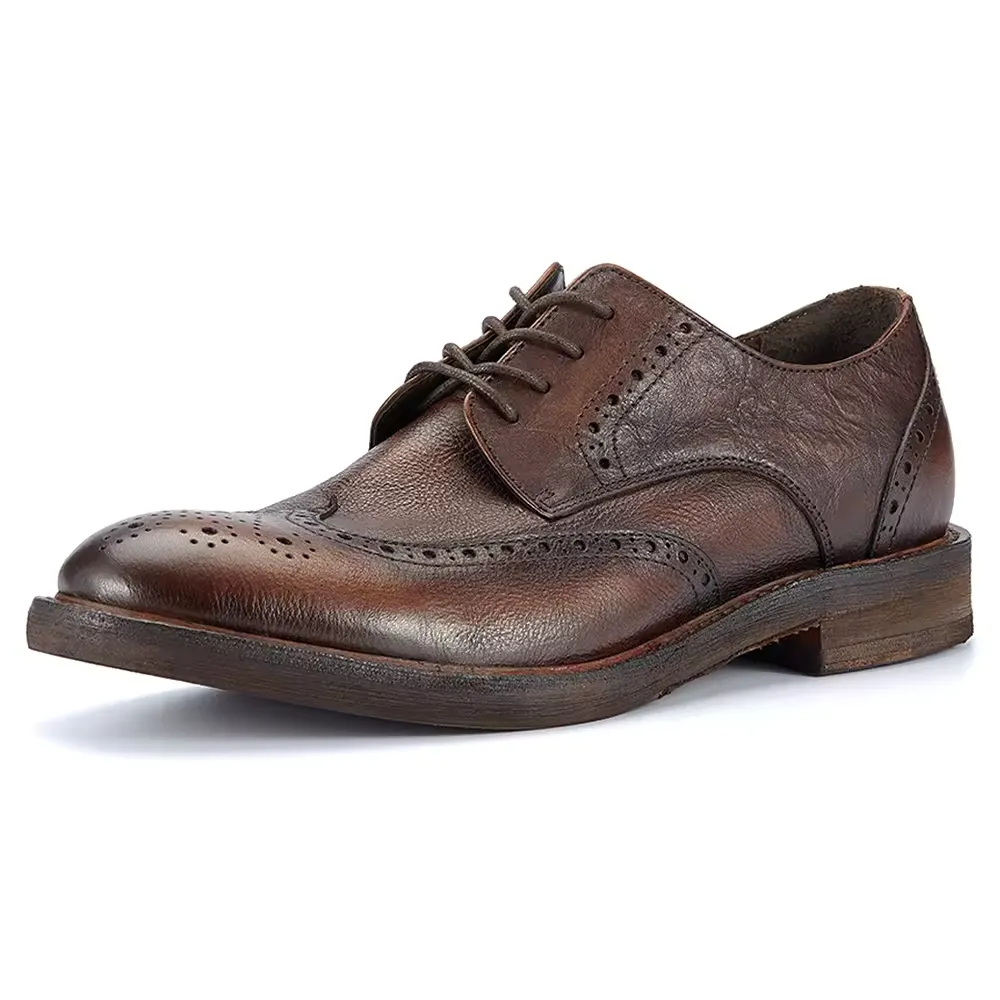 Handmade Full Grain Leather Brogue Dress Shoes