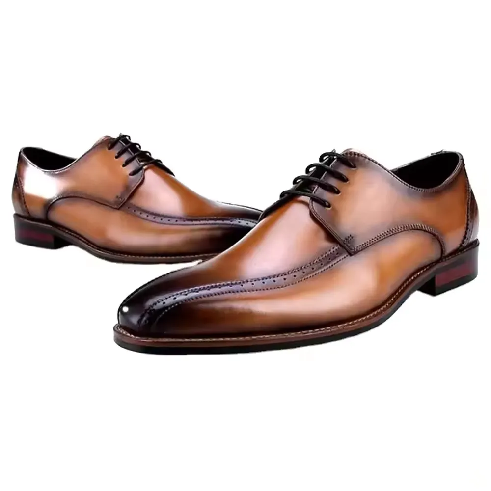 Handmade Leather Cap-Toe Oxfords for Men