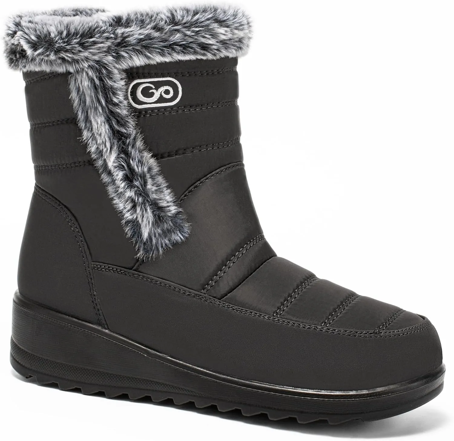HARENCE Womens Winter Snow Boots: Warm Fur Lined Zipper Ankle Booties Comfortable Outdoor Waterproof Slip on Boots for Women