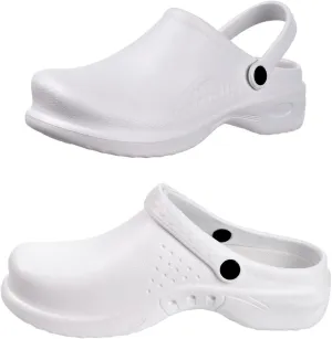 Harssidanzar Mens and Womens Clogs Chef Shoes,Nurse Shoes,Unisex Slip On Garden Shoes HU204US