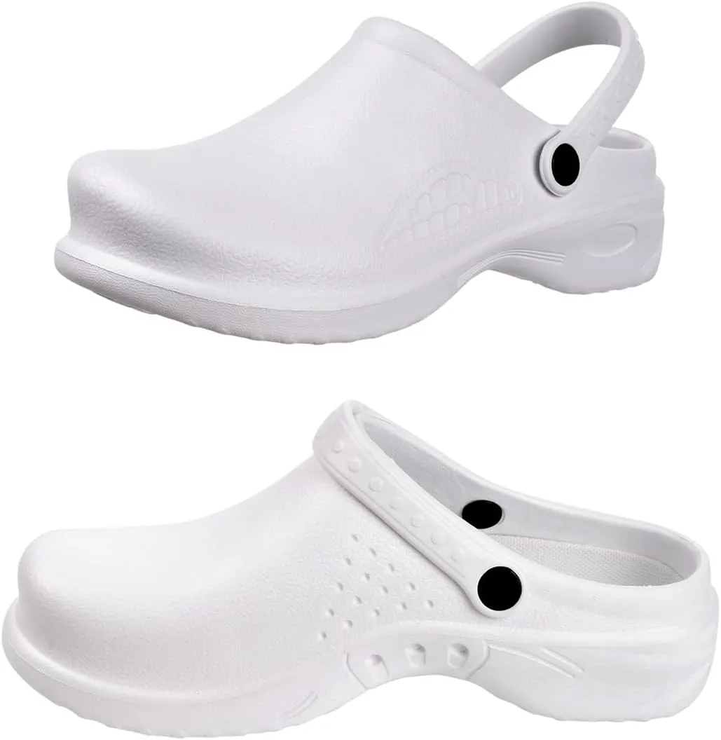 Harssidanzar Mens and Womens Clogs Chef Shoes,Nurse Shoes,Unisex Slip On Garden Shoes HU204US