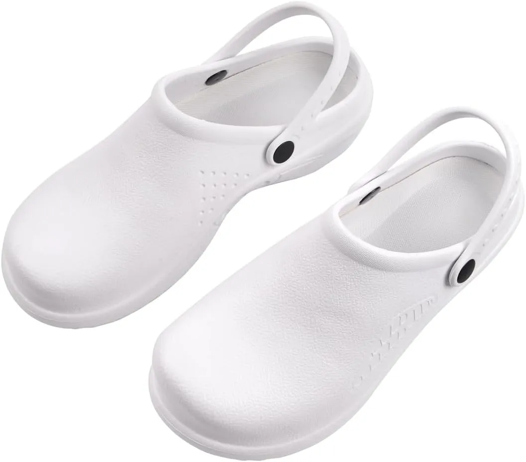 Harssidanzar Mens and Womens Clogs Chef Shoes,Nurse Shoes,Unisex Slip On Garden Shoes HU204US