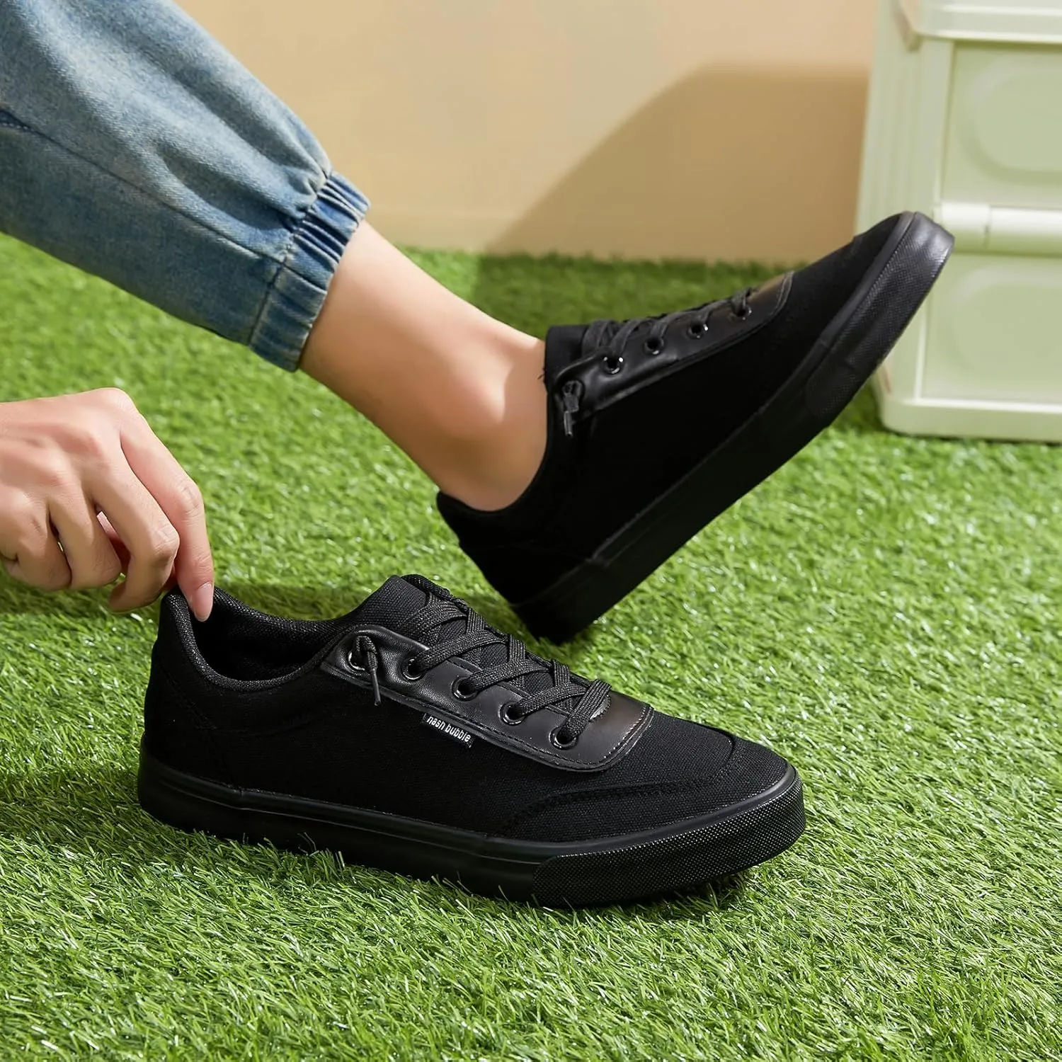 hash bubbie Unisex Slip on Sneakers Women's Canvas Sneakers Classic Non Slip Canvas Shoes Casual Tennis Shoes for Men