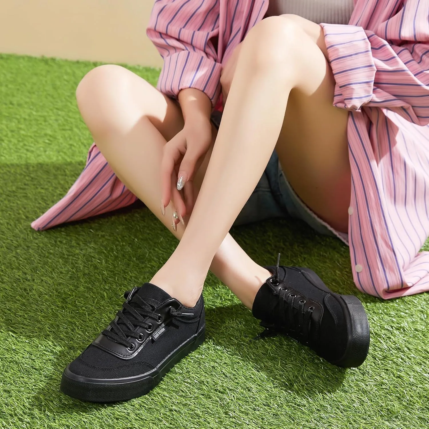 hash bubbie Unisex Slip on Sneakers Women's Canvas Sneakers Classic Non Slip Canvas Shoes Casual Tennis Shoes for Men