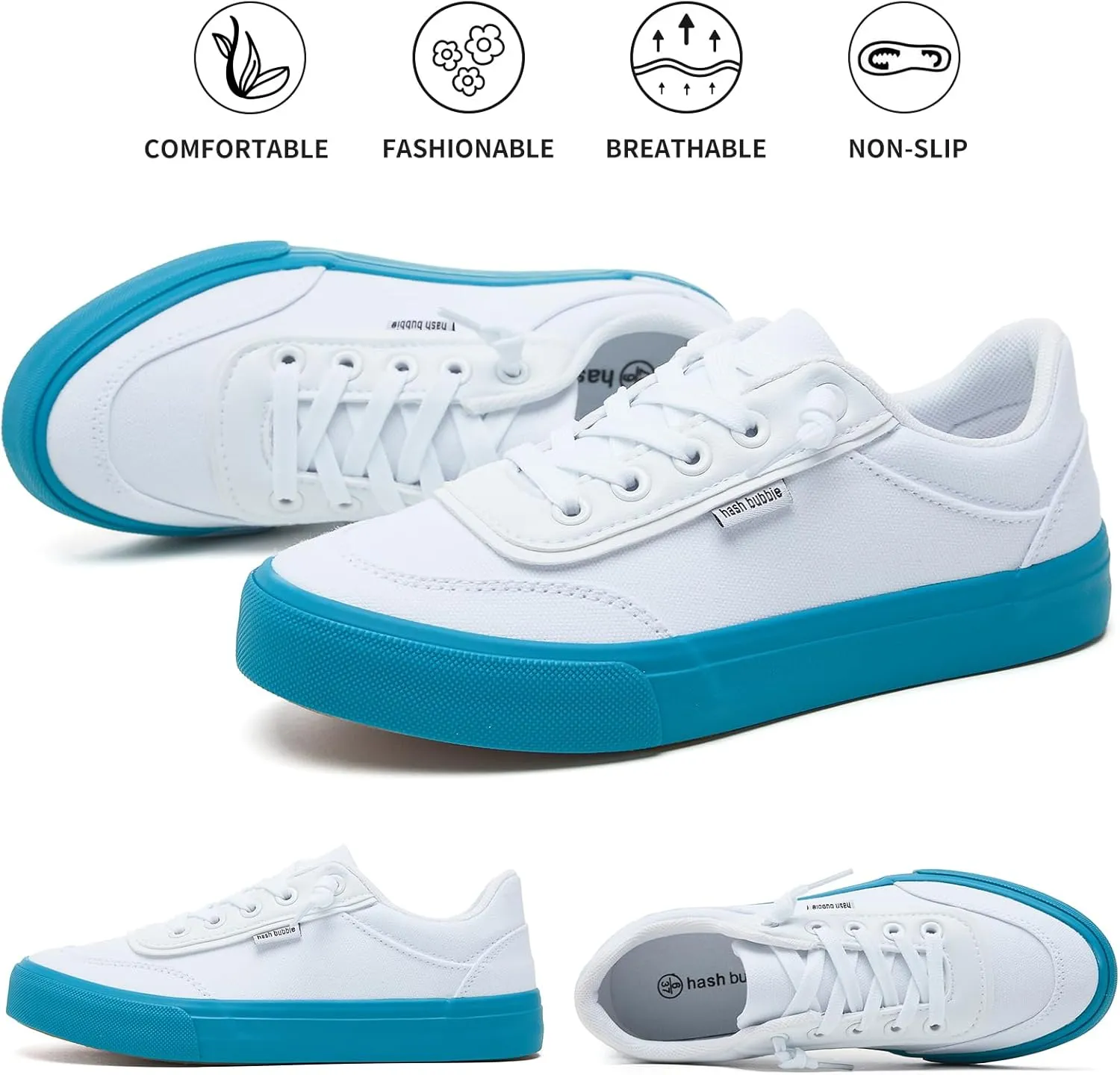 hash bubbie Unisex Slip on Sneakers Women's Canvas Sneakers Classic Non Slip Canvas Shoes Casual Tennis Shoes for Men