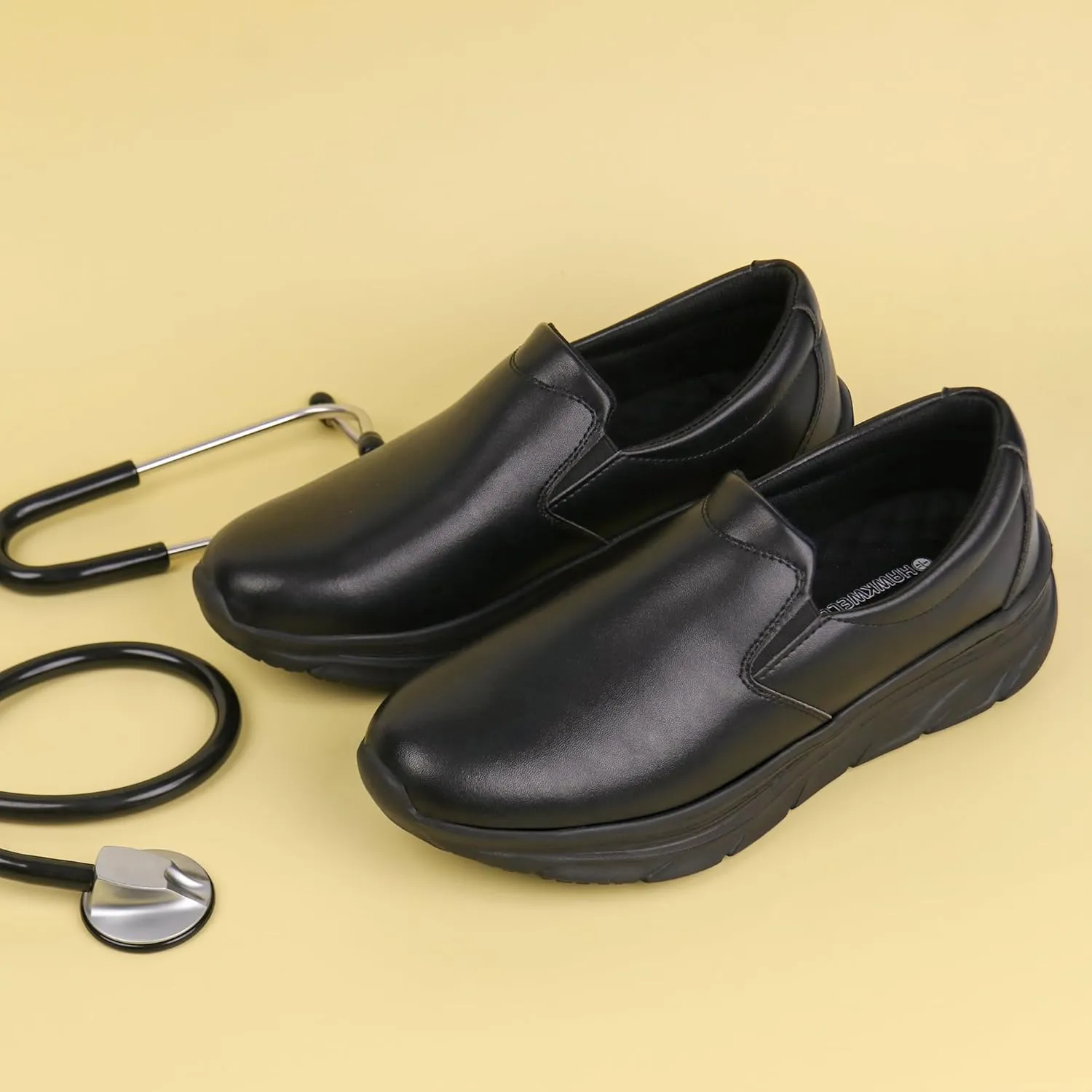 Hawkwell Men's Slip On Arch Support Lightweight Slip Resistant Comfortable Nursing Shoes
