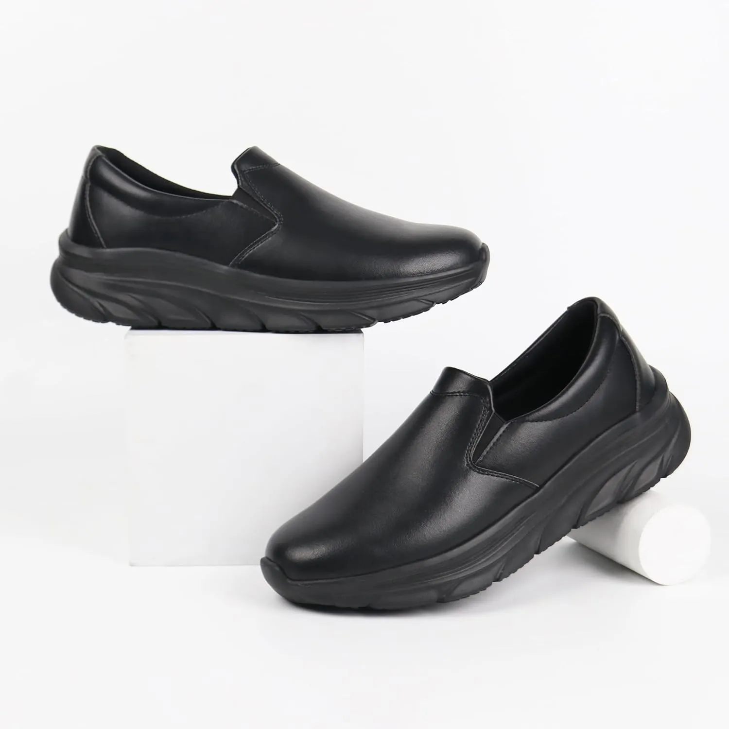 Hawkwell Men's Slip On Arch Support Lightweight Slip Resistant Comfortable Nursing Shoes