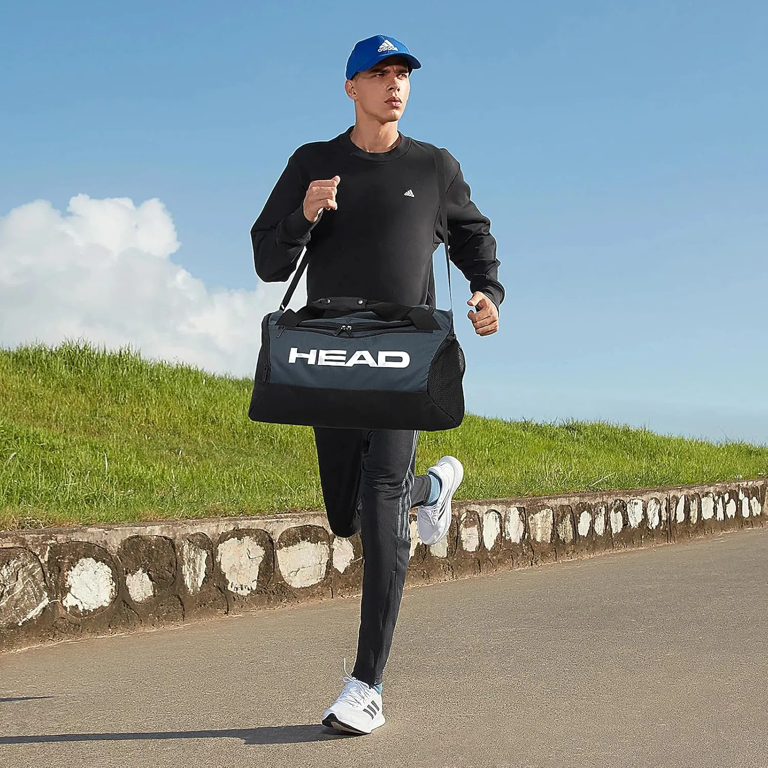 HEAD 45L Waterproof Tennis Duffel Bag for Men, Large Capacity Sports Gym Bags with Shoes Compartment, Lightweight Crossbody Duffle Bag for Business/Workout/Fitness/Weekender/Overnight