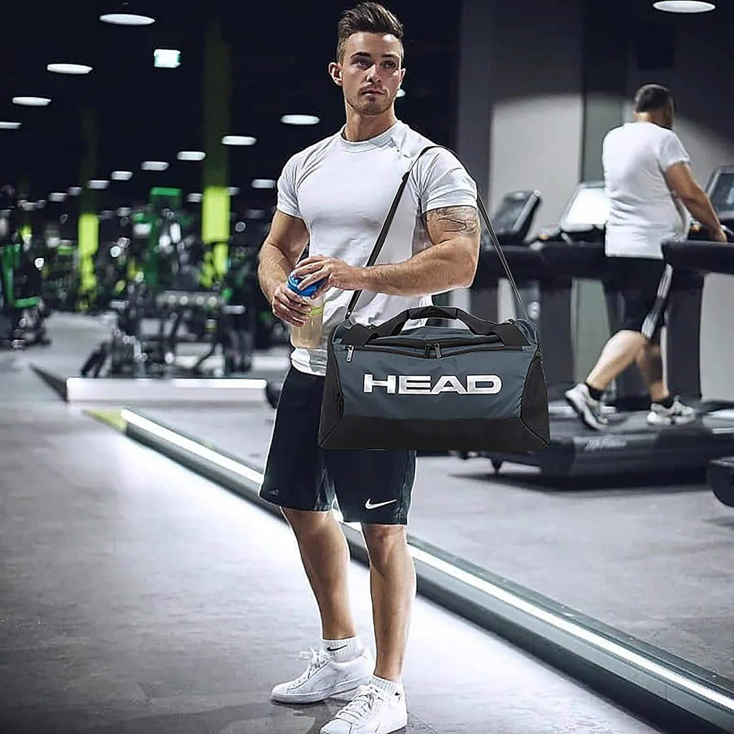 HEAD 45L Waterproof Tennis Duffel Bag for Men, Large Capacity Sports Gym Bags with Shoes Compartment, Lightweight Crossbody Duffle Bag for Business/Workout/Fitness/Weekender/Overnight