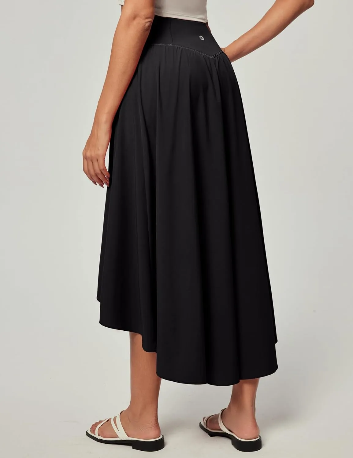 Heathyoga High Waist Wrap Skirt with Shorts Flowy Skirts for Women Trendy Summer Ruffle High Low Maxi Skirt with Slit