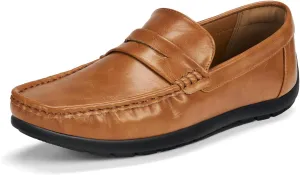 HEEZ Men's Loafers Slip On Shoes Penny Loafers Dress Shoes Leather Casual Driving Boat Shoes for Men