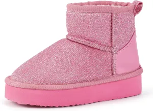 Hehainom Girls Boys Snow Boots Faux Fur Lined Warm Shoes for Toddler Little Big Kid Winter Ankle Boots