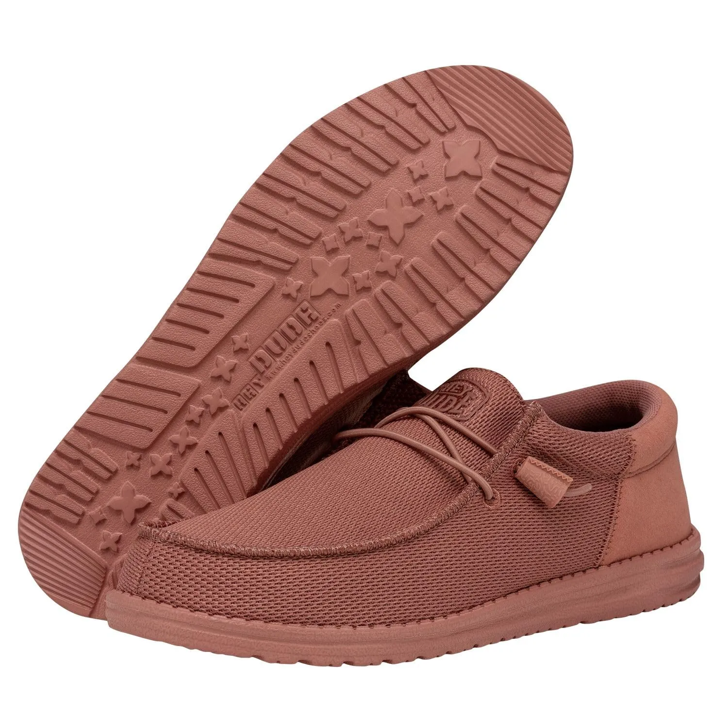 Hey Dude Men's Wally Funk Mono Terracotta Size 8| Men's Loafers | Men's Slip On Shoes | Comfortable & Light-Weight