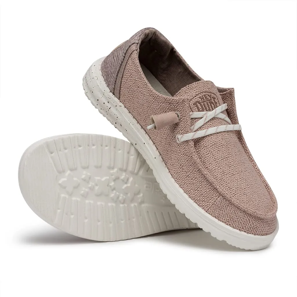 Hey Dude Women's Wendy Woven Blush Size 8 | Women's Shoes | Women's Slip On Shoes | Comfortable & Light-Weight