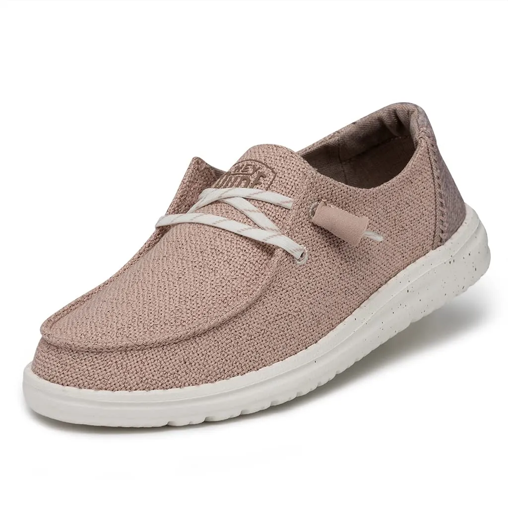 Hey Dude Women's Wendy Woven Blush Size 8 | Women's Shoes | Women's Slip On Shoes | Comfortable & Light-Weight