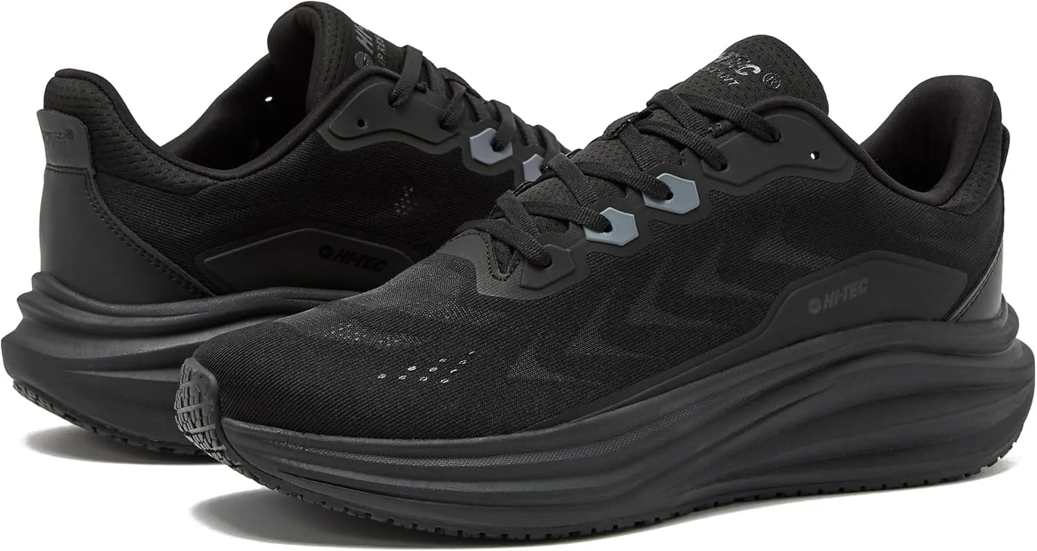 HI-TEC Resist SR Runner Mesh Black Non Slip Work Shoes for Men, Comfortable Water Resistant Mens Food Service Sneakers, Medium and Wide Width, Men's Size 7-16