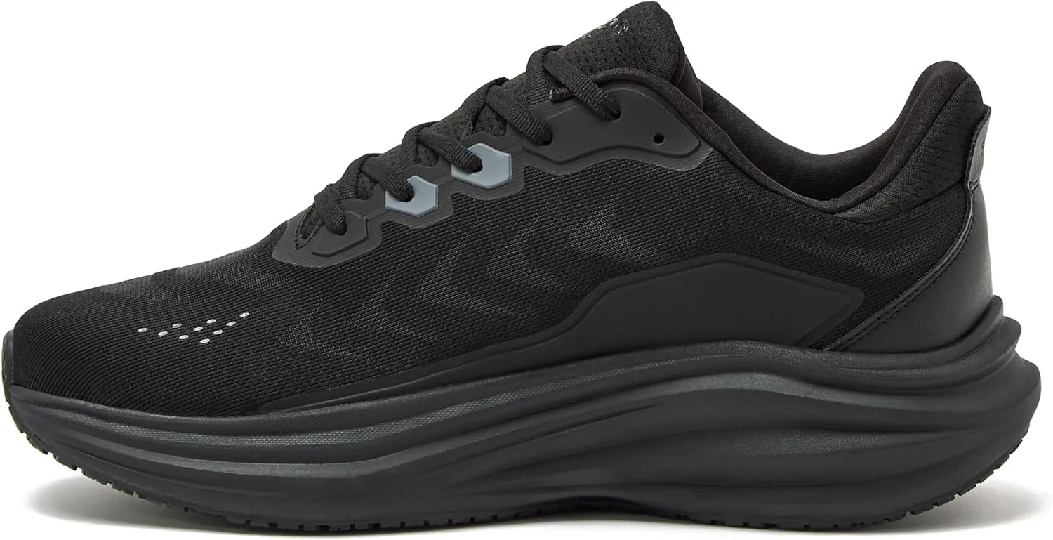 HI-TEC Resist SR Runner Mesh Black Non Slip Work Shoes for Men, Comfortable Water Resistant Mens Food Service Sneakers, Medium and Wide Width, Men's Size 7-16