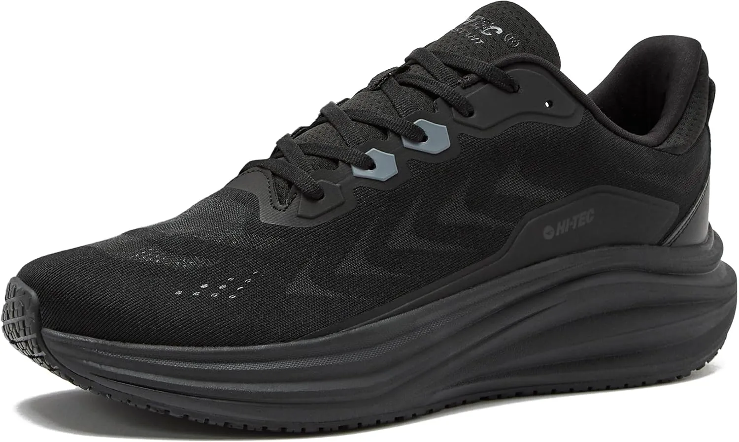 HI-TEC Resist SR Runner Mesh Black Non Slip Work Shoes for Men, Comfortable Water Resistant Mens Food Service Sneakers, Medium and Wide Width, Men's Size 7-16