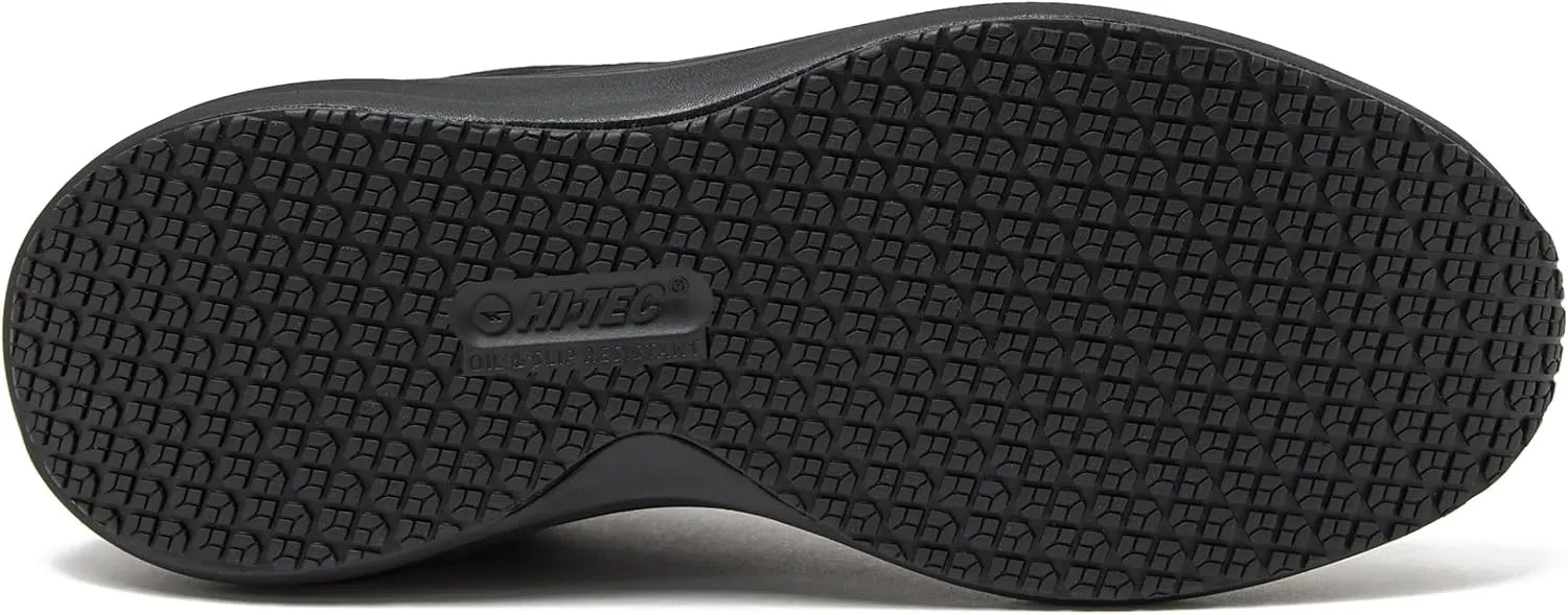 HI-TEC Resist SR Runner Mesh Black Non Slip Work Shoes for Men, Comfortable Water Resistant Mens Food Service Sneakers, Medium and Wide Width, Men's Size 7-16