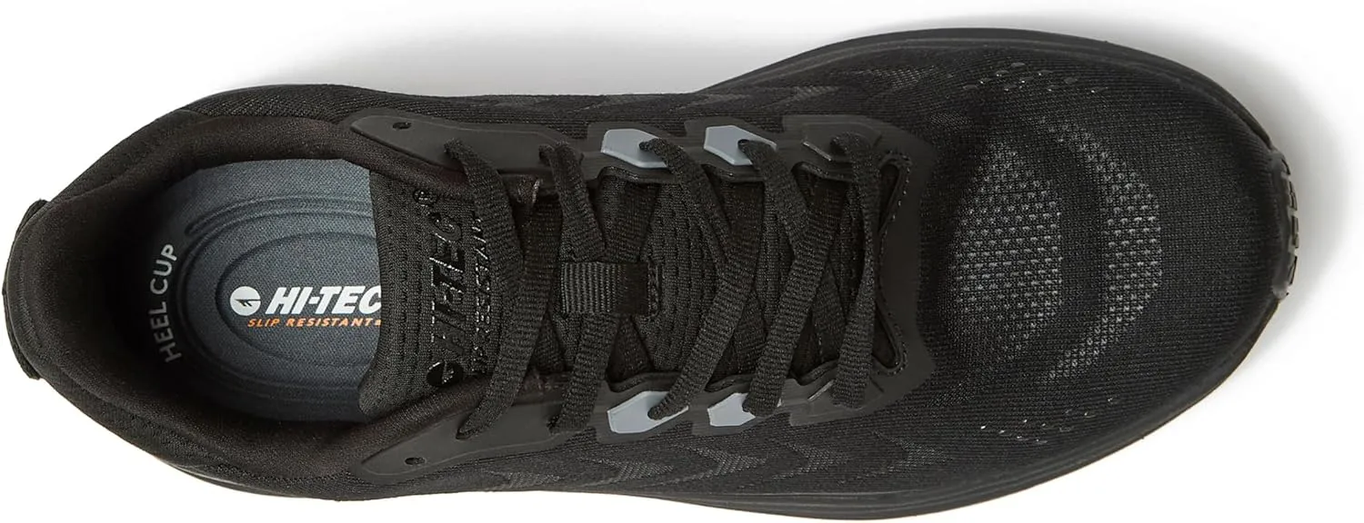 HI-TEC Resist SR Runner Mesh Black Non Slip Work Shoes for Women, Comfortable Water Resistant Womens Food Service Sneakers, Medium and Wide Width, Women's Size 6-12
