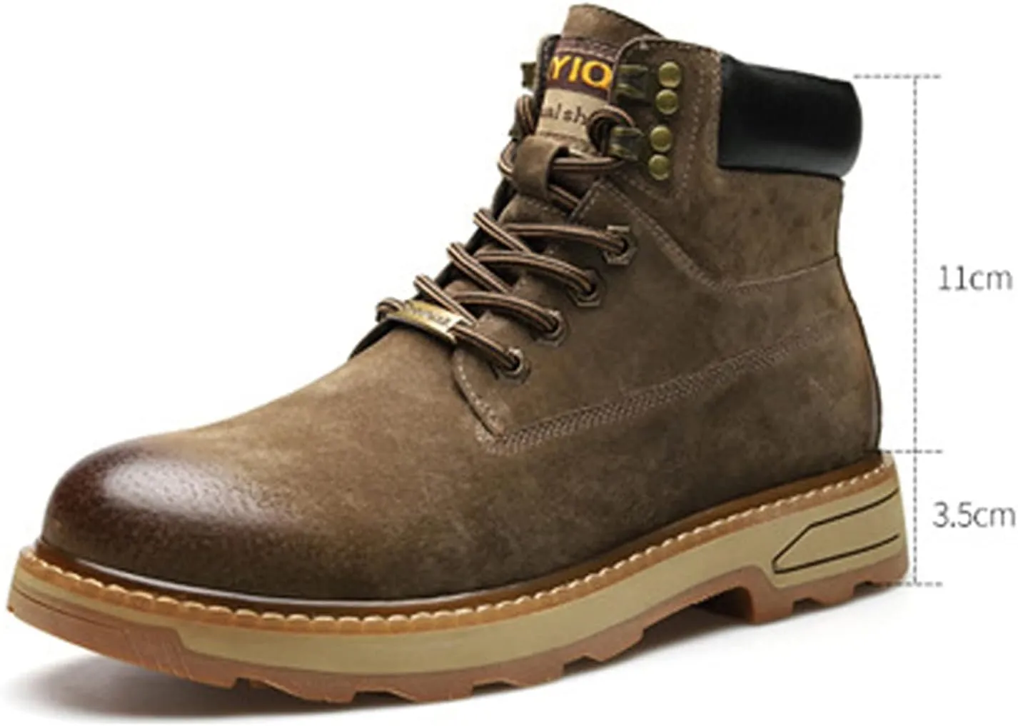High Rise Hiking Boots, Mens Leather Work Boots, Suede Classic Ankle Non- Slip Lace Up Footwear, Outdoor Walking Ridding Garden Comfortable Shose, for Birthday,Father' s Day