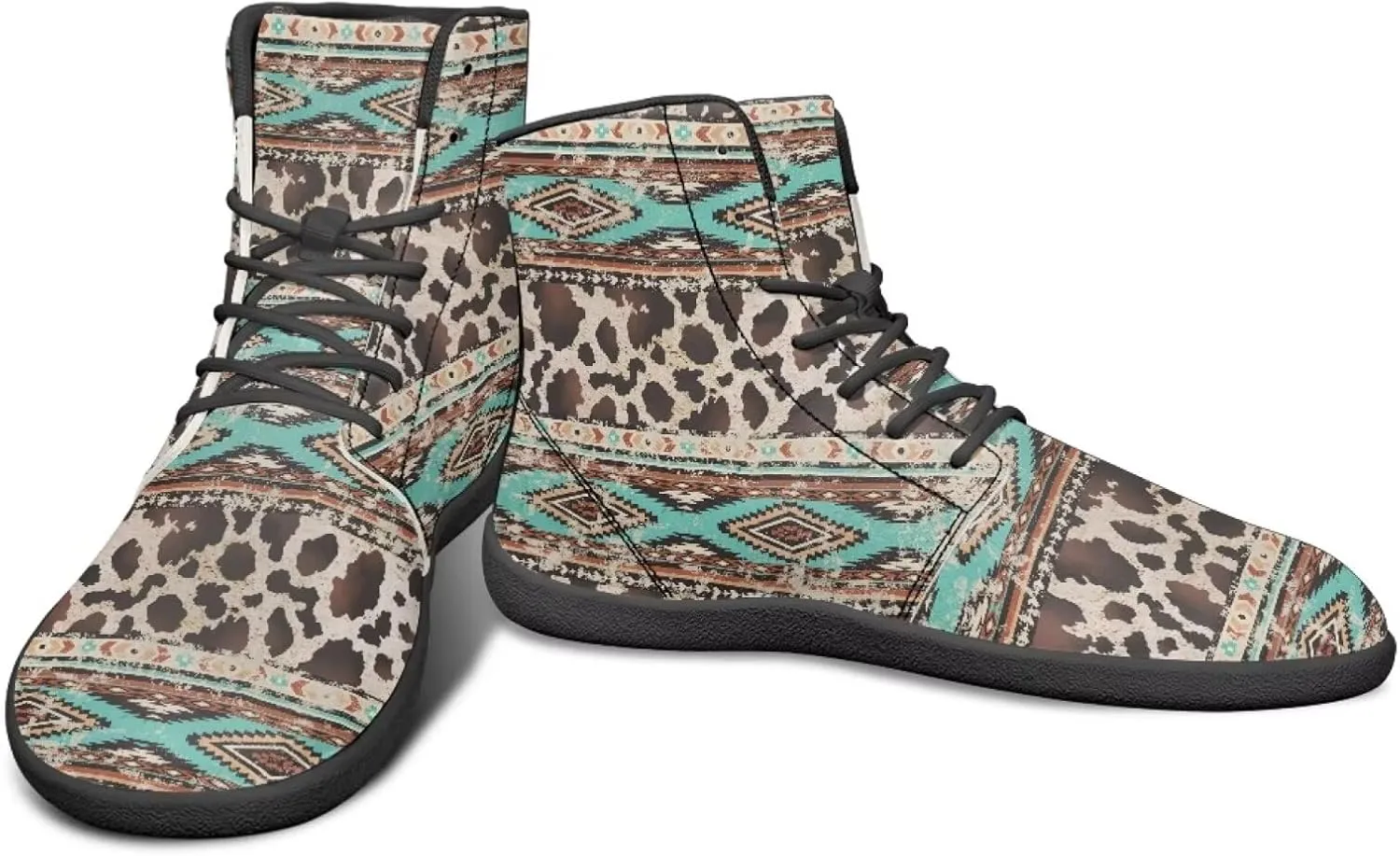 High Top Tribal Ethnic Design Barefoot Running Shoes for Men Grounded Footwear Wide Toe Box Gym Shoes Casual Mens Shoes
