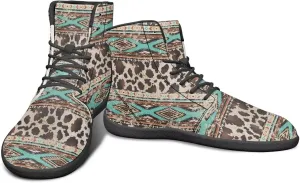 High Top Tribal Ethnic Design Barefoot Running Shoes for Men Grounded Footwear Wide Toe Box Gym Shoes Casual Mens Shoes