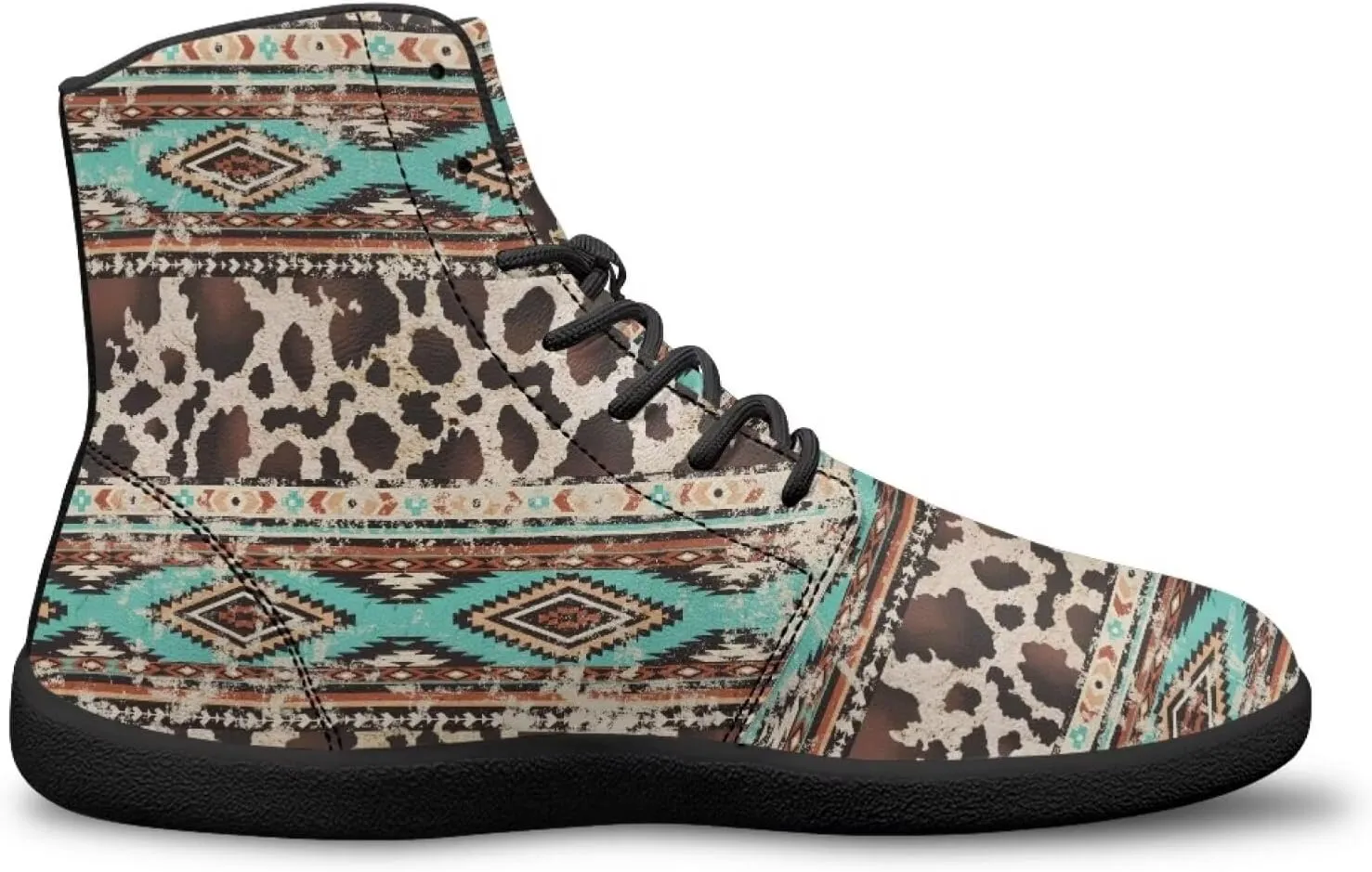 High Top Tribal Ethnic Design Barefoot Running Shoes for Men Grounded Footwear Wide Toe Box Gym Shoes Casual Mens Shoes