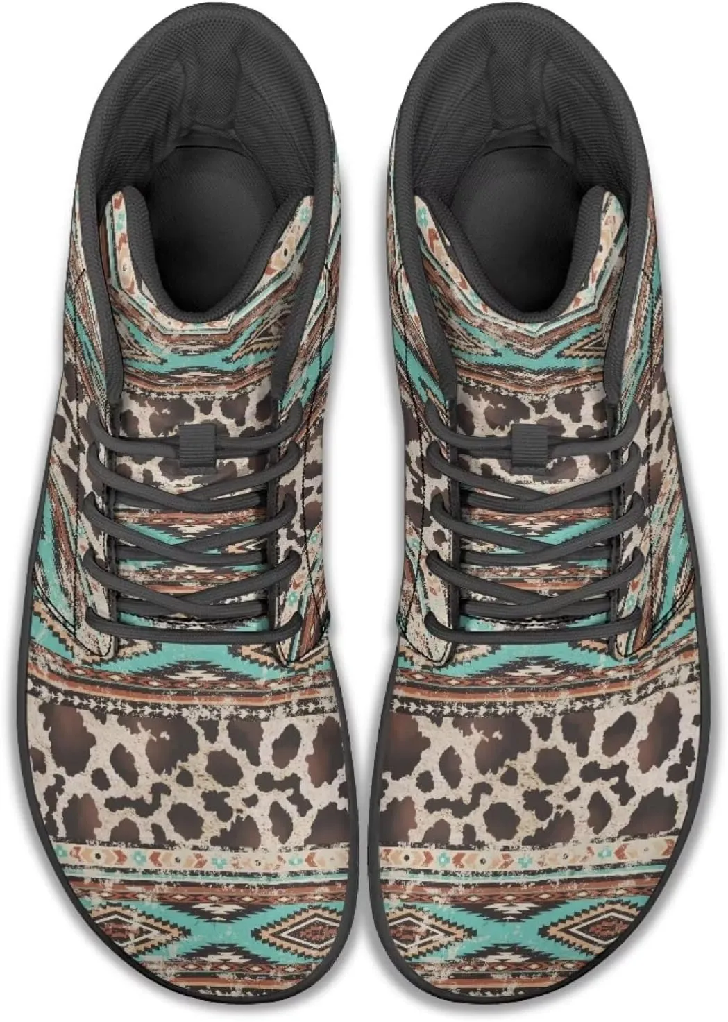 High Top Tribal Ethnic Design Barefoot Running Shoes for Men Grounded Footwear Wide Toe Box Gym Shoes Casual Mens Shoes