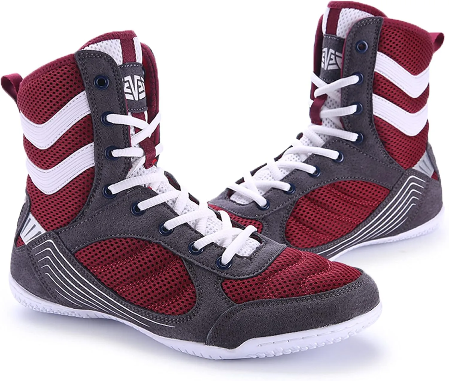 High Traction Men's Youth Women Sports Shoes Boxing Wrestling Shoes High Combat Speed Squat Shoes Mens Weightlifting Fighting Boxing Shoes Non-Slip Training Competition Shoes Gym Boots