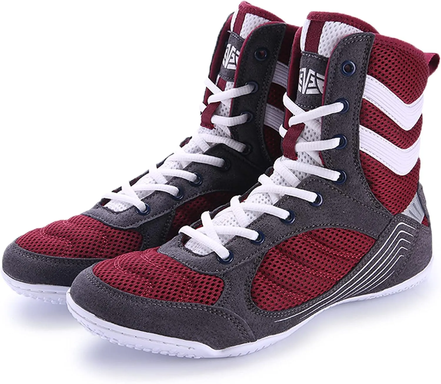 High Traction Men's Youth Women Sports Shoes Boxing Wrestling Shoes High Combat Speed Squat Shoes Mens Weightlifting Fighting Boxing Shoes Non-Slip Training Competition Shoes Gym Boots