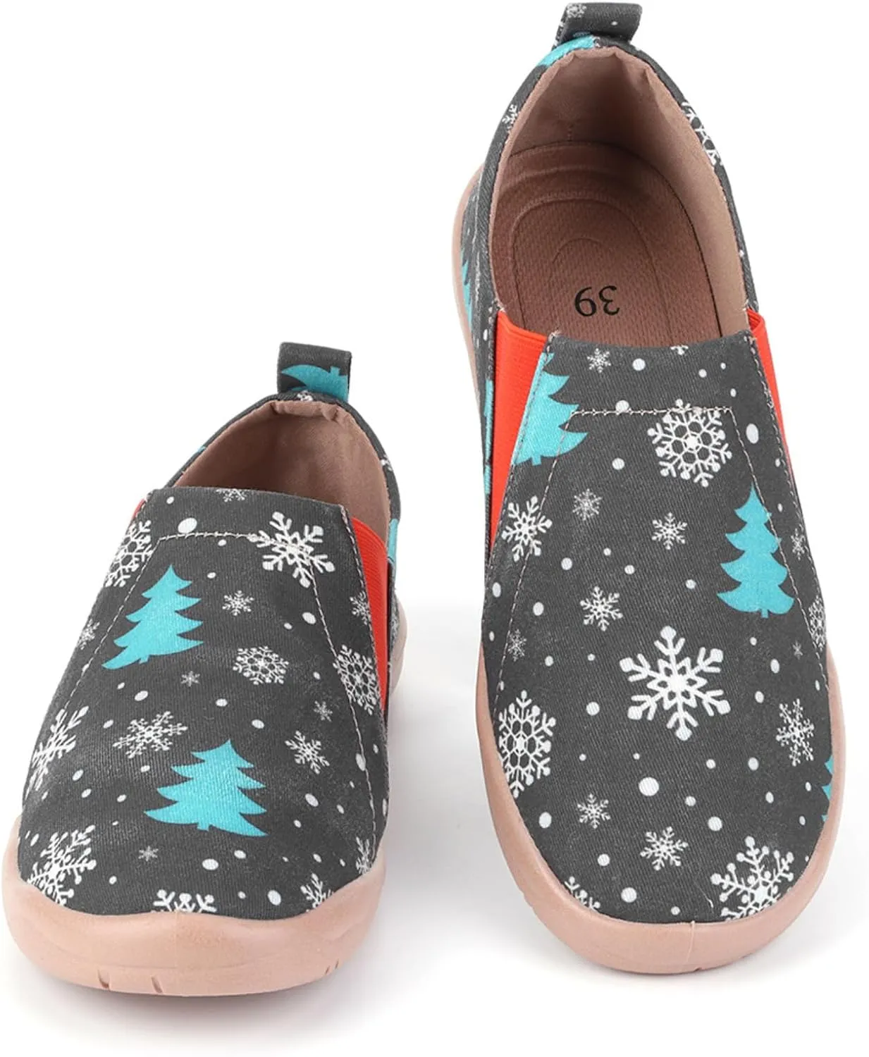 HiGropcore Women's Art Painted Casual Loafers Slip On Canvas Walking Shoes Comfortable Lightweight Ladies Travel Shoes