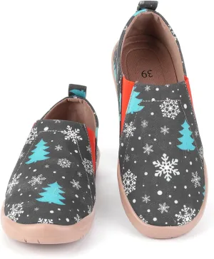 HiGropcore Women's Art Painted Casual Loafers Slip On Canvas Walking Shoes Comfortable Lightweight Ladies Travel Shoes