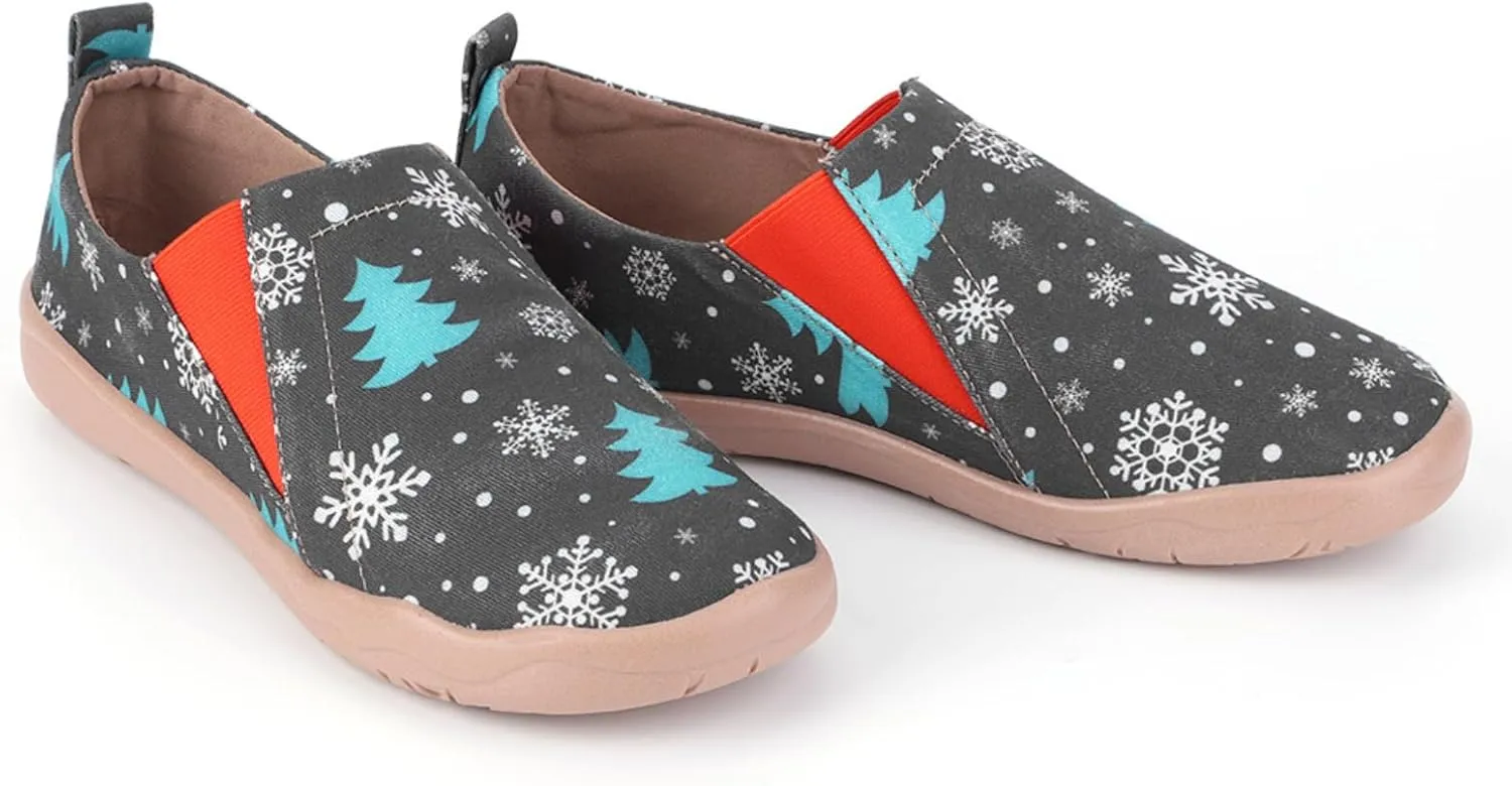 HiGropcore Women's Art Painted Casual Loafers Slip On Canvas Walking Shoes Comfortable Lightweight Ladies Travel Shoes