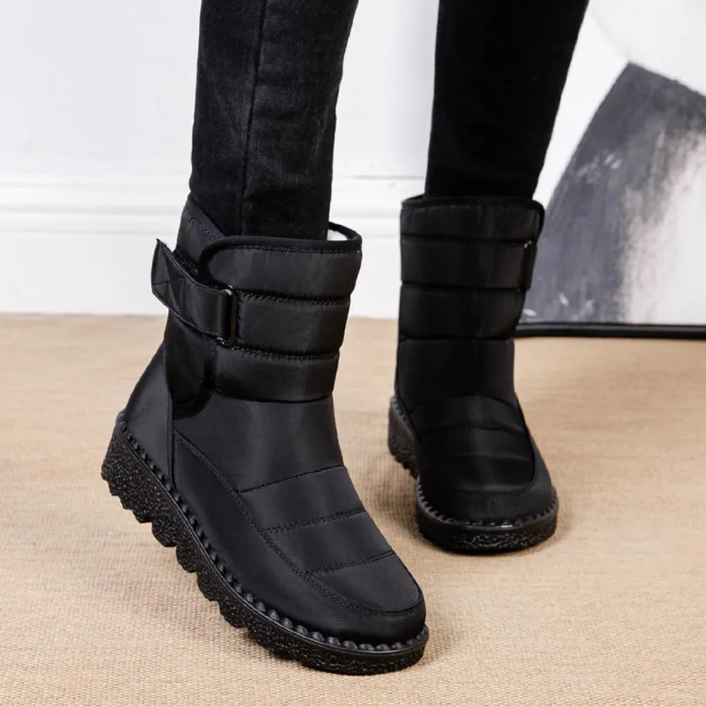 HiGropcore Womens Mens Winter Snow Boots Fully Fur Lined Slip On Ankle Booties Waterproof Thickening Fuzzy Snow Shoes