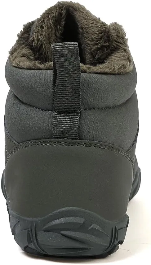 Hike Barefoot Boots Womens Mens Waterproof Fur Lined Winter Barefoot Shoes Minimalist Snow Boots Wide Toe Box Ankle Booties