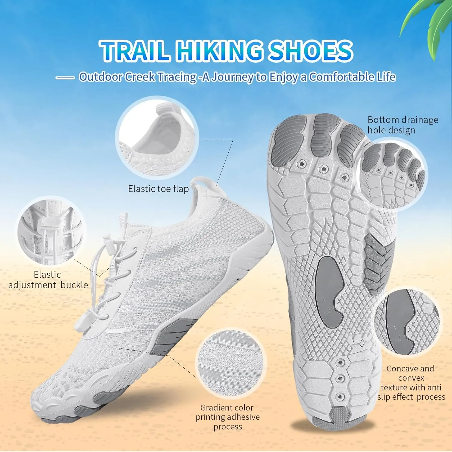 Hike Barefoot Shoes for Women Men, Breathable Non-Slip Athletic Footwear, Wide Toe Water Shoes for Hiking, Non-Slip Neuropathy Shoes for Women Men, Grounded Comfort wear