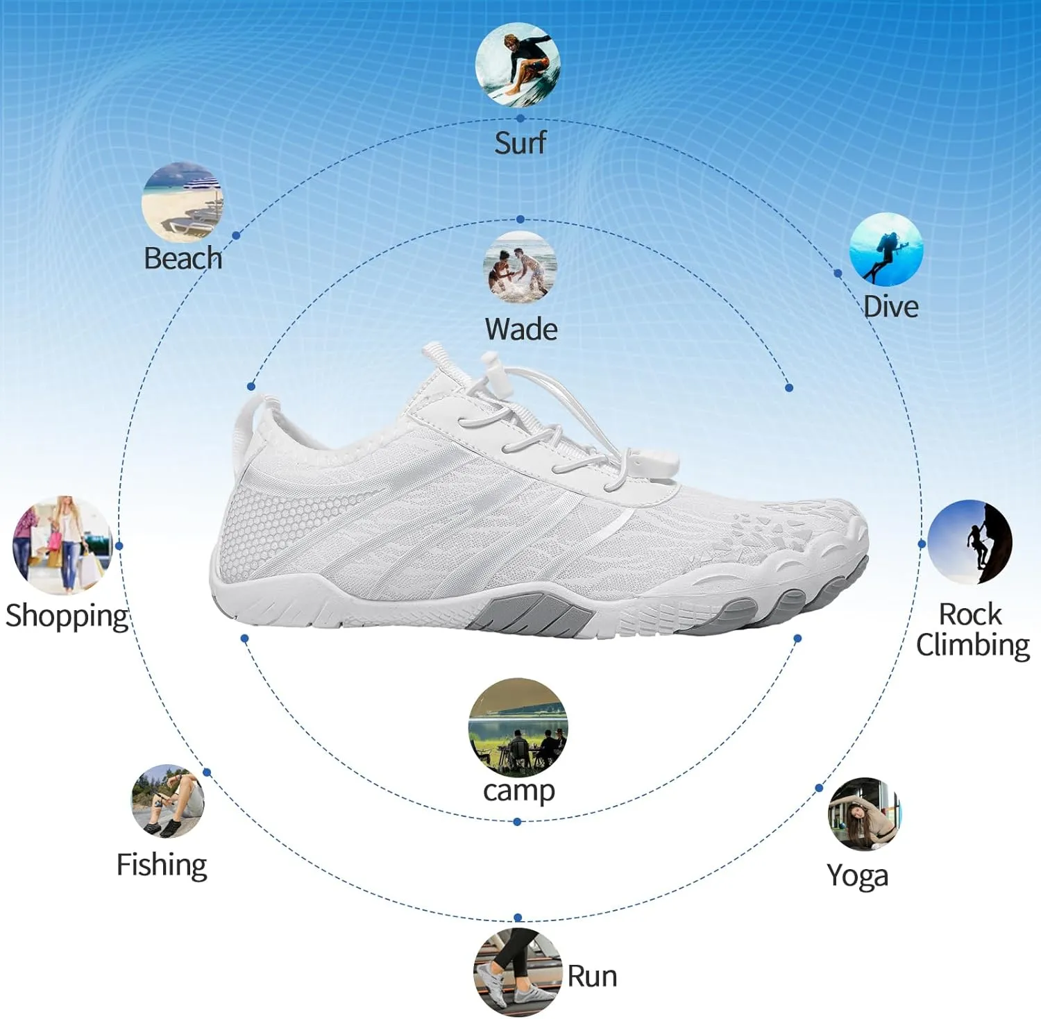 Hike Barefoot Shoes for Women Men, Breathable Non-Slip Athletic Footwear, Wide Toe Water Shoes for Hiking, Non-Slip Neuropathy Shoes for Women Men, Grounded Comfort wear