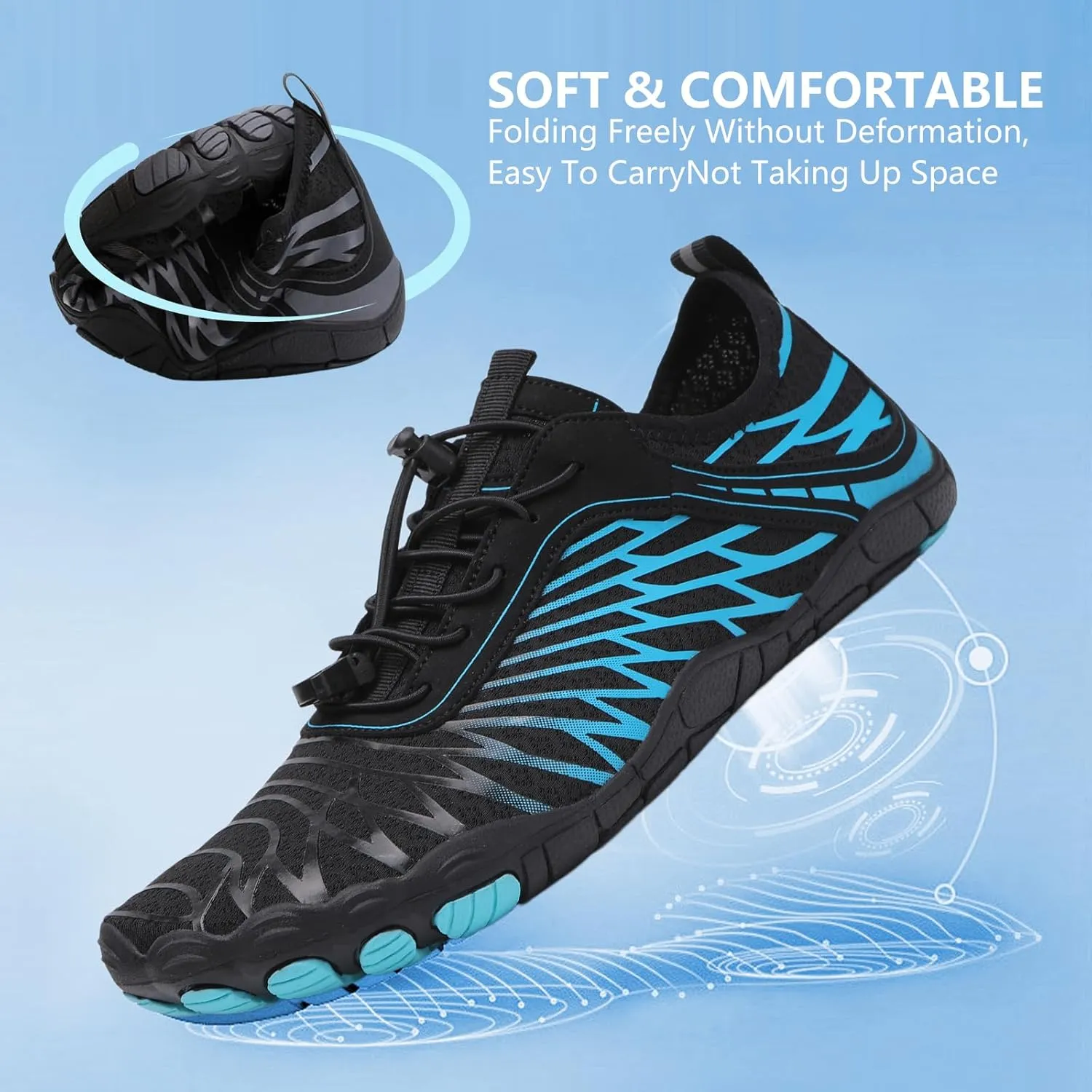 Hike Barefoot Shoes for Women Men, Breathable Non-Slip Athletic Footwear, Wide Toe Water Shoes for Hiking, Non-Slip Neuropathy Shoes for Women Men, Grounded Comfort wear