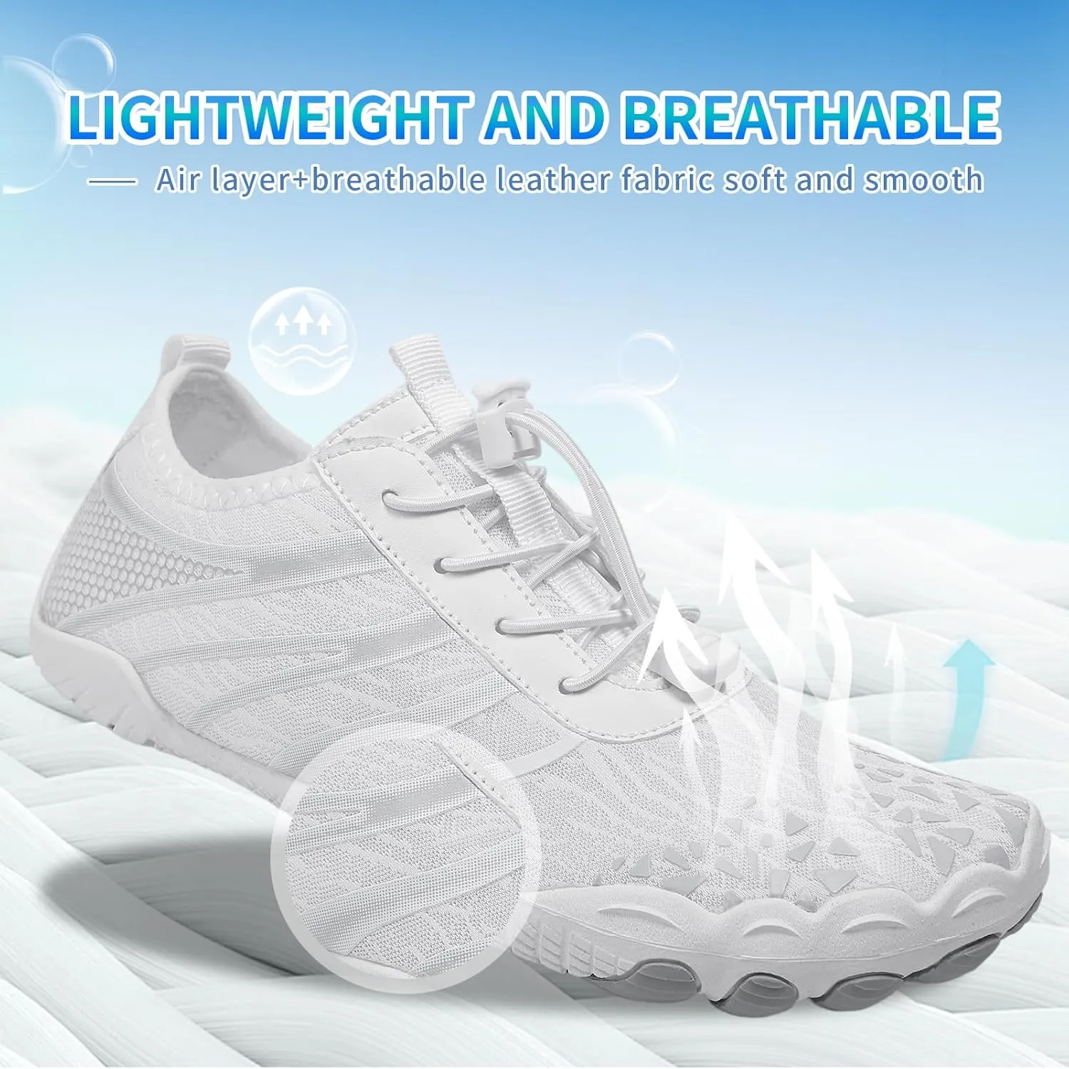 Hike Barefoot Shoes for Women Men, Breathable Non-Slip Athletic Footwear, Wide Toe Water Shoes for Hiking, Non-Slip Neuropathy Shoes for Women Men, Grounded Comfort wear