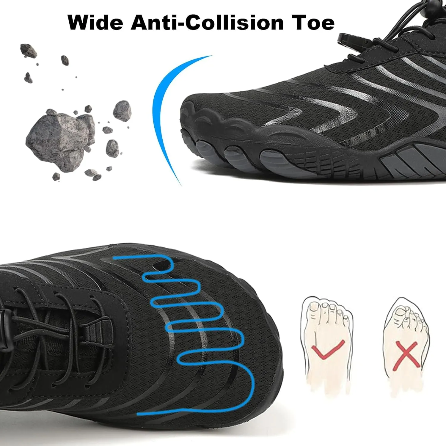 Hike Barefoot Shoes for Women Men Pro-Healthy&Non-Slip Footwear Waterproof Trail Running Wide Toe Water Shoes